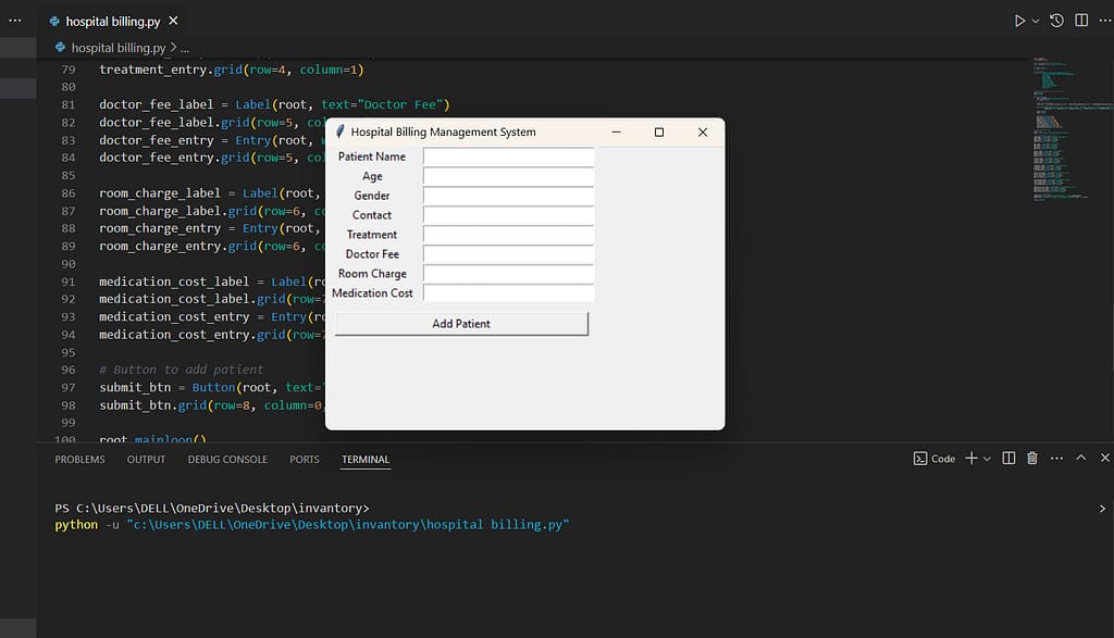 Screenshot-2024-10-08-193357-1024x587 Hospital Billing Management System in Python free code
