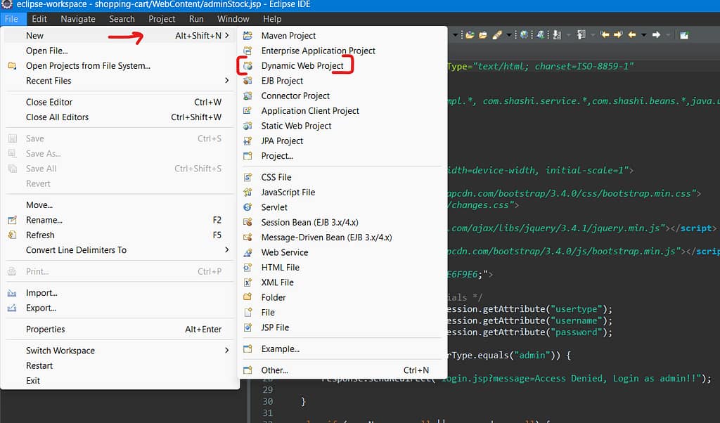 image Dynamic Web Project missing in Eclipse IDE