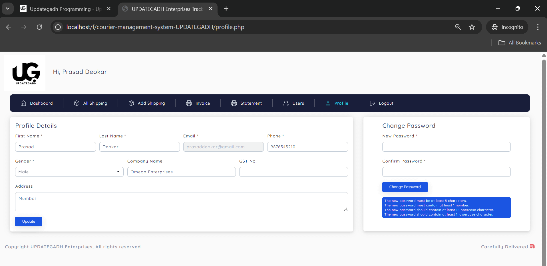 Courier-Management-System-3 Courier Management System – A Complete Web-Based Parcel Tracking and Delivery Solution